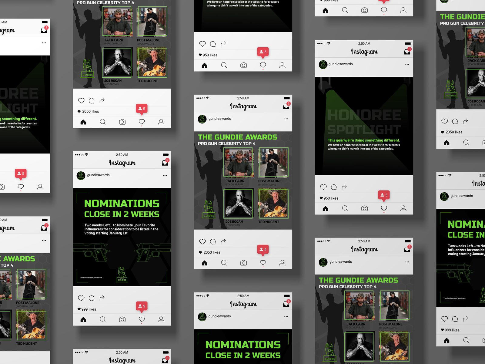 Gundies 2022 social series including the Pro Gun Celebrity Top 4
